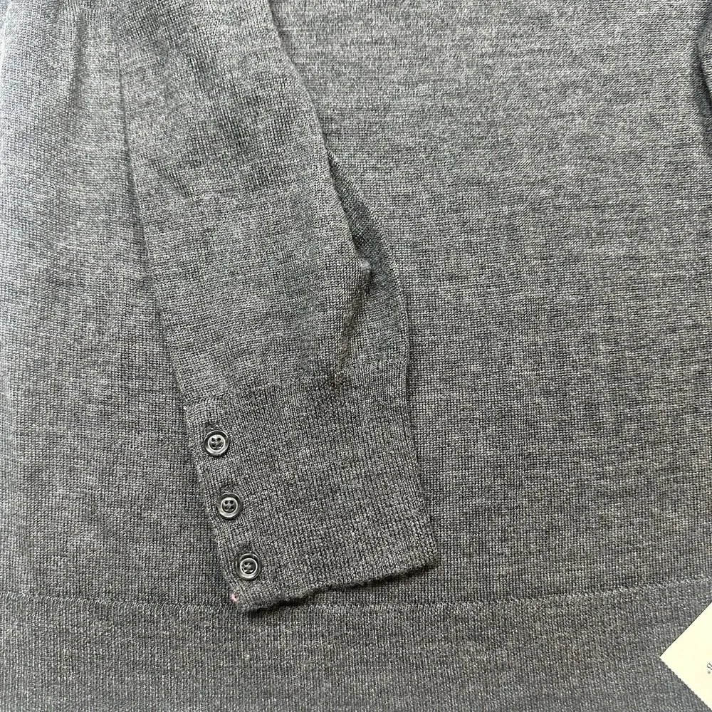 Charter Club Merino Wool Crewneck Sweater XXL Charcoal Heather‎ Button Cuff